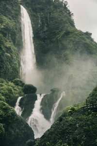 Scenic view of waterfall