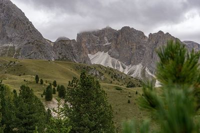 Panoramic view of landscape and mountains against sky