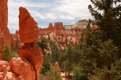 Trees against rock formations at bryce canyon national park