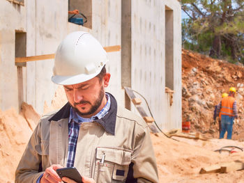 Man working at construction site