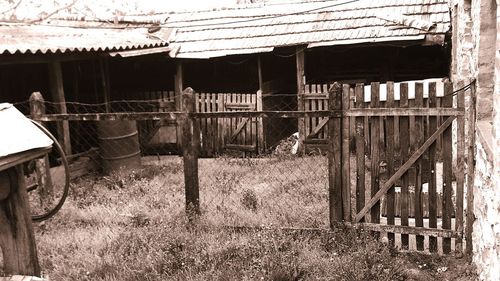 Old ruin on field