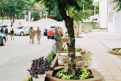 View of people on street in city