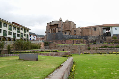 View of old building in field