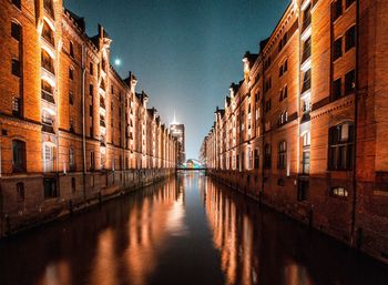 Canal passing through city