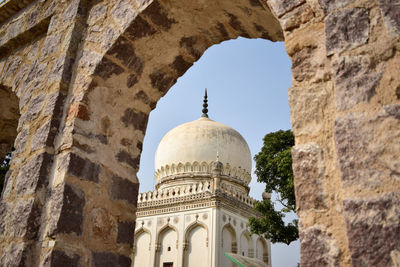 Low angle view of historical building against clear sky