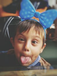 Close-up portrait of cute boy