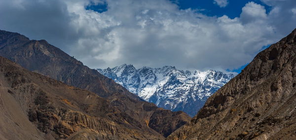 Panoramic view of mountains against sky