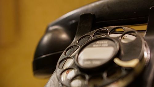 Close-up of vintage telephone