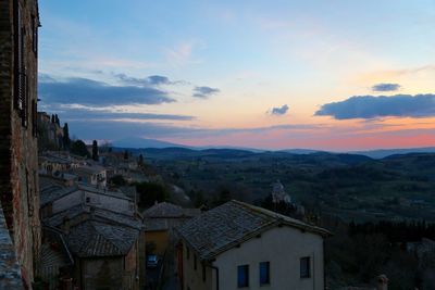 Town at sunset