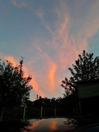 Silhouette trees against sky during sunset