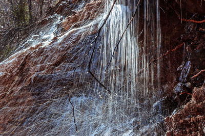 Close-up of frozen water