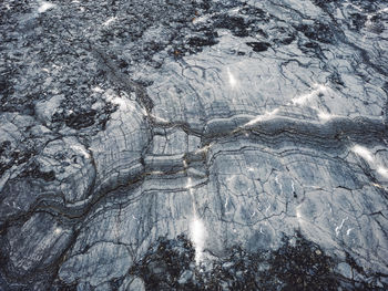 High angle view of snow covered mountain