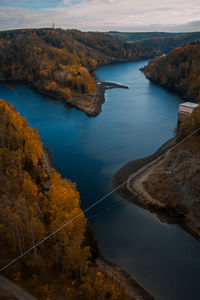 High angle view of river