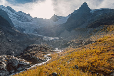 Scenic view of mountains against sky