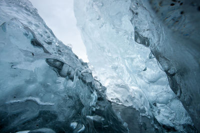 Full frame shot of frozen waterfall