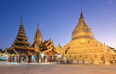 Temple against clear sky