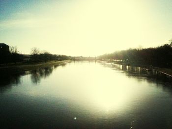 Reflection of trees in river