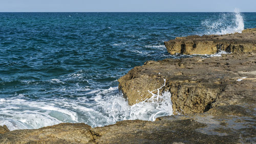 Colors and atmosphere of the puglia sea. italy.