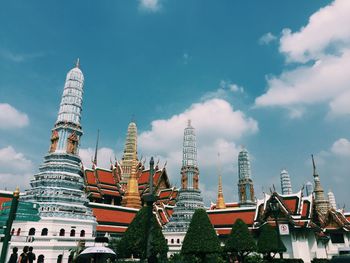 Low angle view of temple against sky