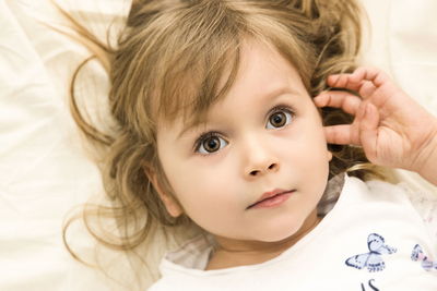 Close-up portrait of cute baby girl