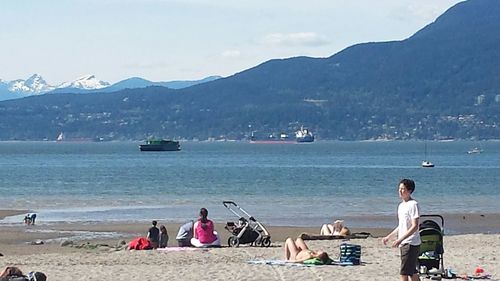 Tourists enjoying at beach