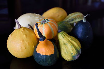 Close-up of squash on table