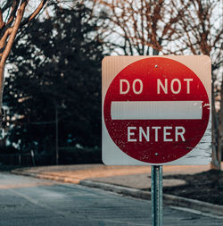 Close-up of road sign