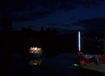 Firework display at night