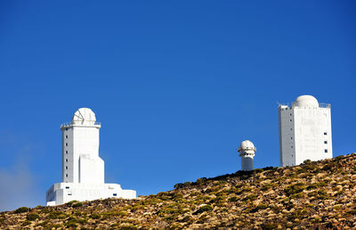 Observatory at teide national park against clear sky