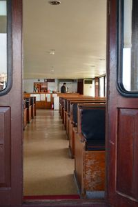 Train passing through window