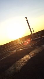 Road against sky during sunset