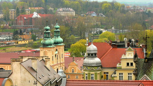 Panoramic view of built structures