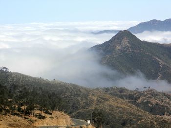 Scenic view of mountains against sky