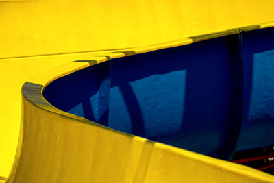 Low angle view of yellow umbrella