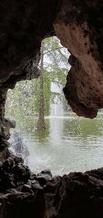 Scenic view of waterfall