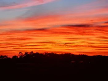 Scenic view of dramatic sky during sunset