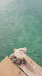 High angle view of pier on sea