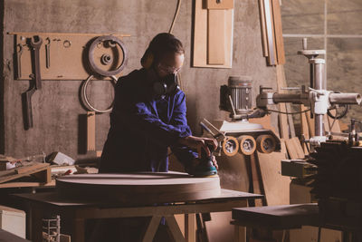 Man working on table