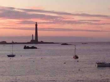 Scenic view of sea at sunset