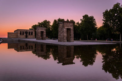 Reflection of built structure in water