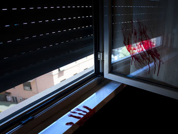 Low angle view of window in building