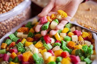 Close-up of person preparing food