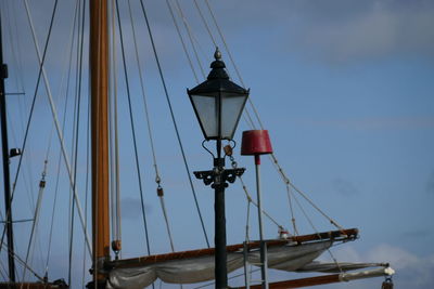 Low angle view of sailboat in sea