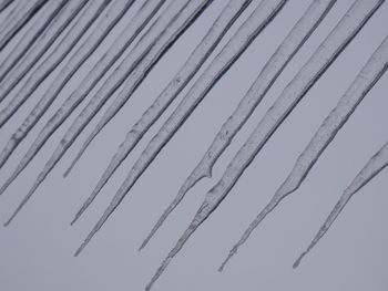 Low angle view of snow against clear sky