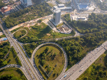 High angle view of cityscape