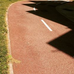 High angle view of road in city