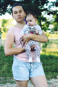 Portrait of mother and daughter