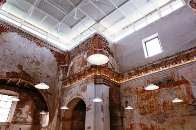 Low angle view of illuminated ceiling in building