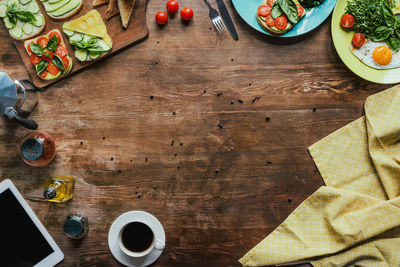 Directly above shot of food on table