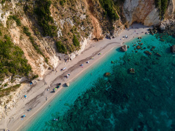 High angle view of beach